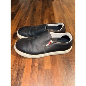 Mellow Walk Steel Toe Safety Shoes Women's Black Slip On Leather Work Sz 6.5